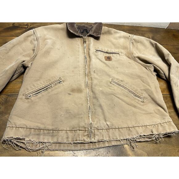 Vintage Y2K Carhartt J97 CML Detroit Canvas Work Jacket XL Distressed - Picture 2 of 16